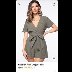 Fashion nova olive green romper